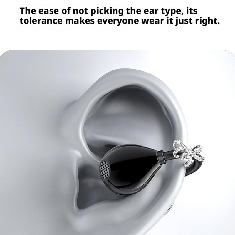 Open Ear Clip Headphones Wireless Earbuds, Waterproof Clip On Headphones with Wireless LED Touch Screen, Open Ear Headphone for Pad Tablet Laptop Android Phones (silvery Butterfly 1set) - Image 3